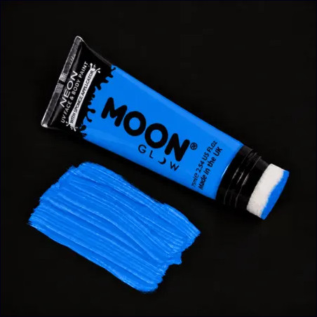 Maquillage fluo UV avec applicateur éponge - 75 ml - Bleu